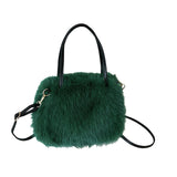 Plush Tote Bag Soft Lightweight Satchel Crossbody Bag for Travel Dating Work Dark Green