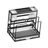 Kitchen Cutlery Holder Sponge Brush Holder for Cutting Board Soap Restaurant Black