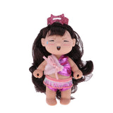 Maxbell Maxbell Mini Soft Baby Dolls Toy Keychain Silicone Princess Mini Doll Miniature Dollhouse Kit with Clothes For Christmas Birthday Festival Gift