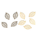 Maxbell 200 Pieces Hollow Filigree Charms Leaf Pendant Bridal Headdress DIY Supplies