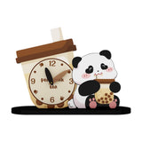 Maxbell Adorable Panda Clock Ornament Home Decor Silent for Bedroom Living Room Dorm Style C