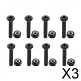 Maxbell 3xReplacement Longboard Skateboard Mounting Hardware Screws Black_35mm_8pcs