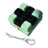 Maxbell Keyboard Fidget Keychain Keyboard Clicker Fidget for Birthday Party Home Green Black