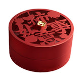 Maxbell Serving Tray Round Serving Dish for Spring Festival Chinese New Year Parties red lid