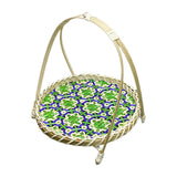 Maxbell Maxbell Handwoven Fruit Basket Rustic Handmade Food Storage Basket for Wedding Table Green