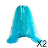 Maxbell 2xWomen Mesh Tulle Tutu Skirt Solid Color for Themed Party Banquet Cocktail Blue