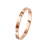 Stylish Stainless Steel Bangle Bracelet for Women Men Decorative Bangle Cuff Rose Gold