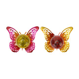 Maxbell 2Pcs Butterfly Shape Solar Garden Lights Iron Art for Courtyard Lawn Outside