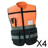 Maxbell 4xHigh Visibility Vest Breathable Work Road Lightweight Safety Reflective Vest XL Orange