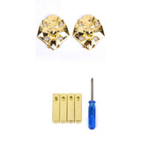 Maxbell GOLD METAL LION HEAD SHOELACE LOCK & 2PRS SCREW ON AGLET TIPS FOR YEEZY LEBRON