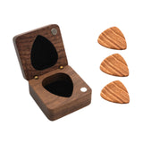 Wooden Guitar Pick Box Guitar Pick Organizer for Music Lovers Boyfriend Gift box yellow picks