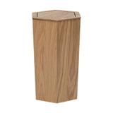 Maxbell Wooden Trash Can Compact Decorative Waste Basket for Office Bathroom Kitchen Fraxinus Mandshurica