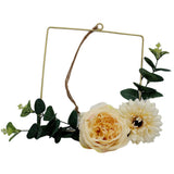 Maxbell Creative Metal Hanging Flower Wreath Iron Flower Hanging Ring. Square with Flower