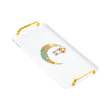 Maxbell Rectangle Serving Tray Modern Serving Platter for Home Countertop Restaurant White Large