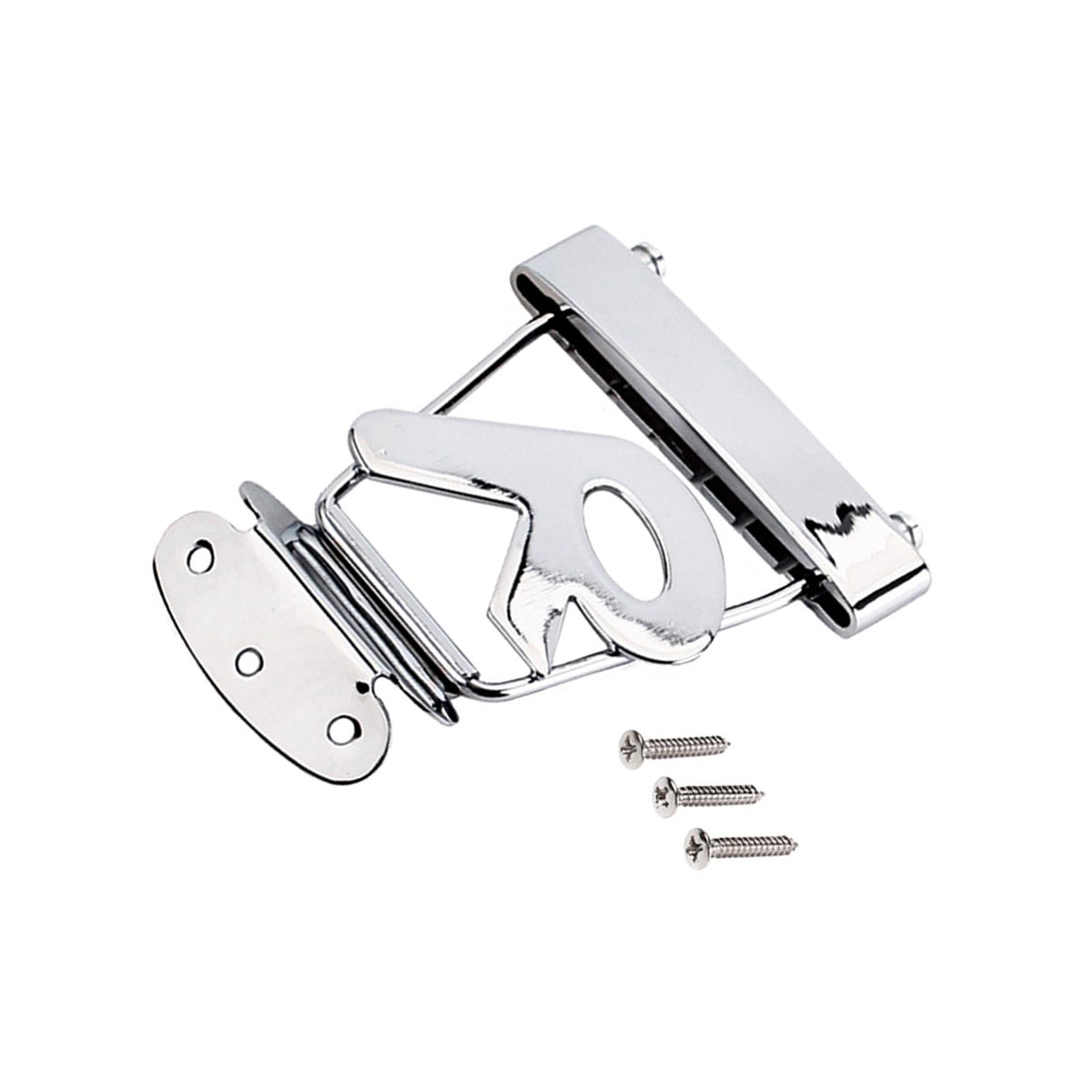 Maxbell Guitar Tailpiece Adjustable with Screws Replace Part Accessories Bass Bridge Silver