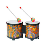 Maxbell 5'' and 6'' Bongo Drum Set with Wood Drumsticks for Girls Boys Birthday Gift Face