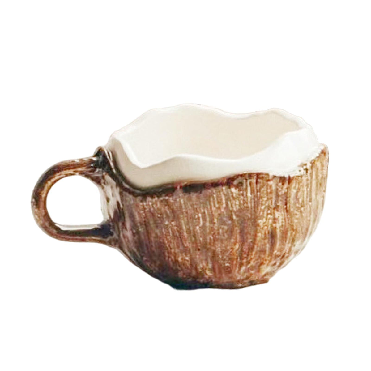 Maxbell Milk Mug Drinkware Water Cup Coconut Shaped Coffee Mug for Coffee Latte Cafe