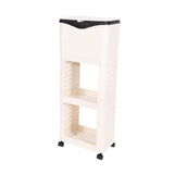 Maxbell Kitchen Trash Can with Rack Decor Garbage Bin for Pantry Dormitory Household White