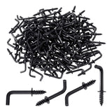 Maxbell 100 Pieces Mini L Shaped Right Angle Screw Hooks Multifunctional Medal Hooks M3.8x50mm