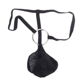 Maxbell Sexy Men G-string Mesh Pouch Thong Posing Strap With Ring Underwear Black