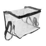 Maxbell Clear Book Storage Bag Waterproof Transparent PVC Bag for Travel Home Office Black