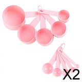 Maxbell 2x10x Measuring Spoons & Cups Coffee Scoops Teaspoon with Scale Pink