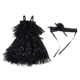 Maxbell Lovely Black Doll Dress Skirt for 60cm Night Lolita Doll Clothes Accessories