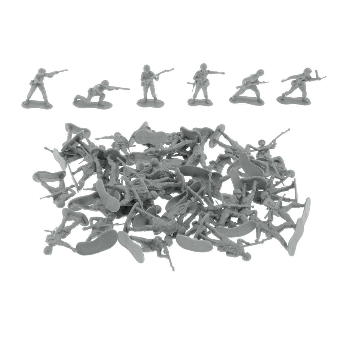 Maxbell 50x 1:35 Scale Soldier Models for Dollhouse Decor Miniature Scene Sand Table Gray
