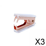 Maxbell 3xManual Stapler Transparent Acrylic for Bookbinding Document Office Supplies Rose Gold