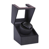Maxbell Mini Battery Powered Automatic Watch Winder Winding Box for Mechanical Watch Fiber Black