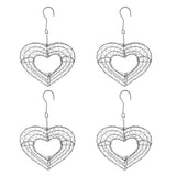 Maxbell 4Pcs 21cm Iron Heart Shape Succulent Pot Metal Hanging Planter Plant Holder