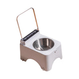 Maxbell Raised Cat Bowl Auto Open Cover Cat Dog Food Feeder Pet Bowl for Indoor Cats Stainless Steel Bowl