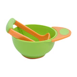 Maxbell Grinding Bowl Rice Practical Cereal Home Sturdy with Ladle Baby Feeding Bowl Green Orange