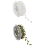 Maxbell 2Roll 15m Leaves Ribbon Trim Wreath for Wedding Wall Crafts Party Decor