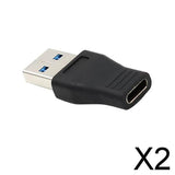 Maxbell 2xType-C Female to USB A Male Charging Adapter Converter Connector Black