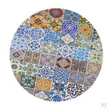Maxbell Waterproof Table Cover Kitchen Elastic Edged Tablecloth 47" Round Pack of 2