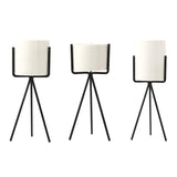 Nordic Style Ceramic Iron Art Vase Set for Home Office Decoration Black