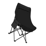 Maxbell Folding Chair Scratch Resistant with Handle Seat for Hiking Garden Household black