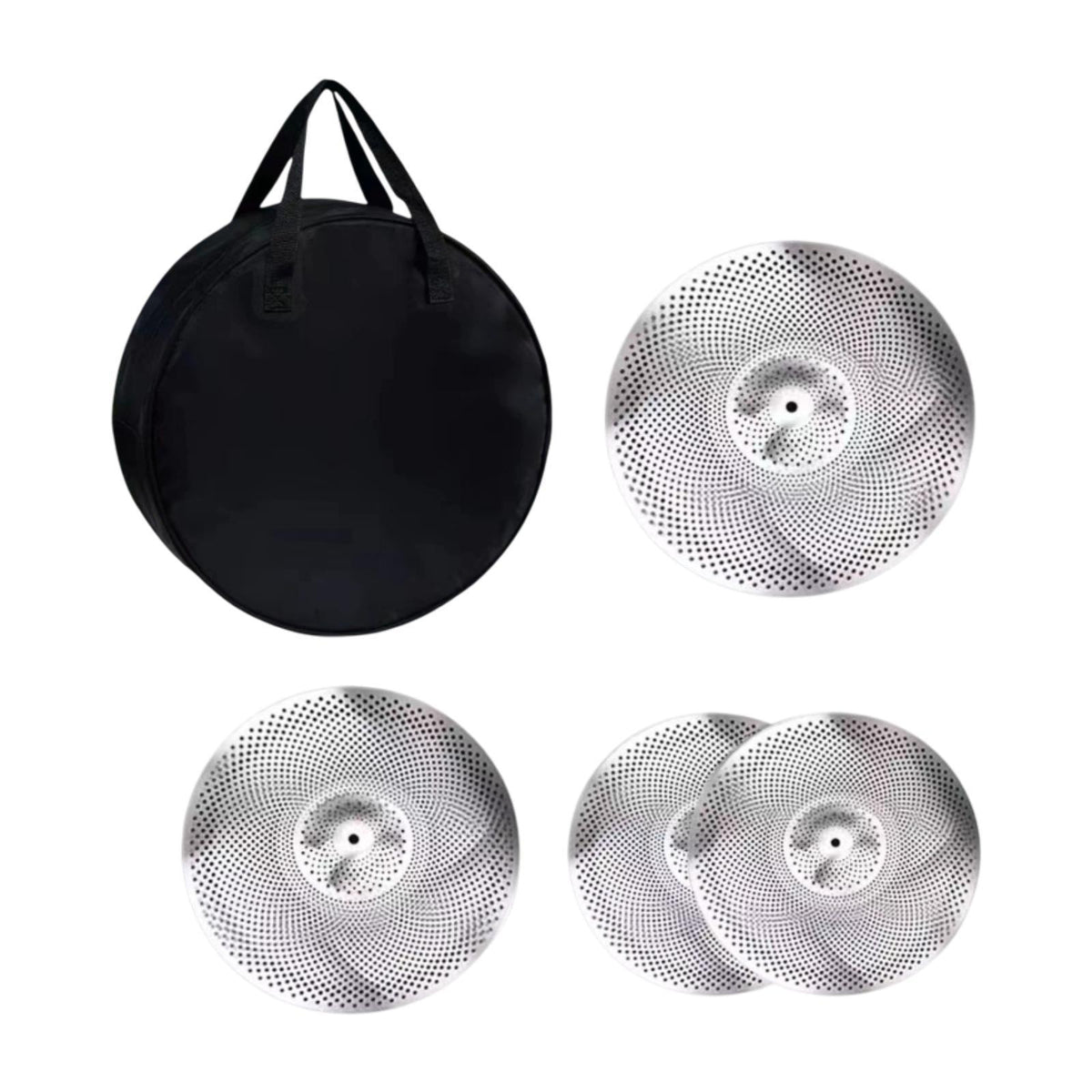 Maxbell 4x Quiet Cymbals Lightweight Replaceable Drummer Practice Set for Music Room