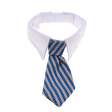 Maxbell Adjustable Pet Dog Cat Necktie Collar Stripe Bow Tie Grooming Costume Blue Gray