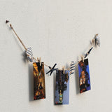 Maxbell String of Hanging Wooden Tropical Fish Starfish Photo Memo Clip Blue Stripe