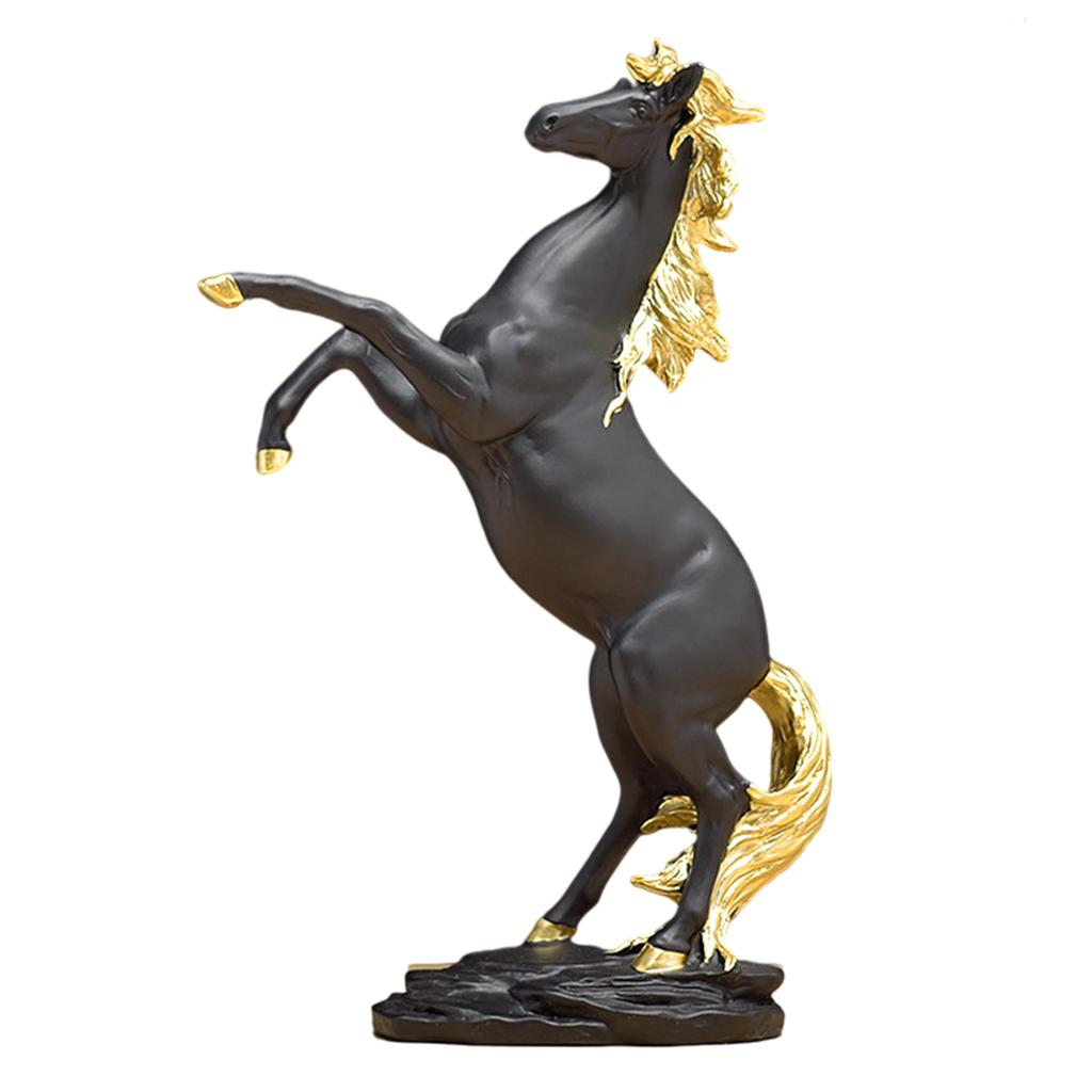 Maxbell Maxbell Galloping Horse Decoration Shelf Statue Office Home Ornament Black  Gold