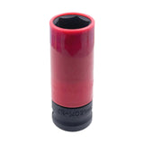 Maxbell Wheel Socket 1/2 inch Drive Compact Deep Impact Socket Impact Lug Nut Socket 21mm Red