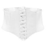 Maxbell Women Lady Fashion Wide Elastic Buckle Stretch Corset Waistband Waist Shaping Belt White - Aladdin Shoppers