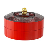 Maxbell Snack Tray with Lid Candy Bowl Divided Serving Tray for Candy Cookies Fruits 2 Tier  Red
