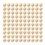 Maxbell 100Pcs Smiling Doll Head Wooden Beads with Faces Kids Loose Beads for Crafts Style A