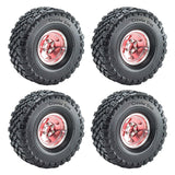 Maxbell 4 Pieces RC Car Wheels and Tires Assembly Replacement for 90046 1/10 RC Pink