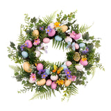 Maxbell Easter Egg Flower Wreath Easter Door Garland for Front Door Patio Porch Home