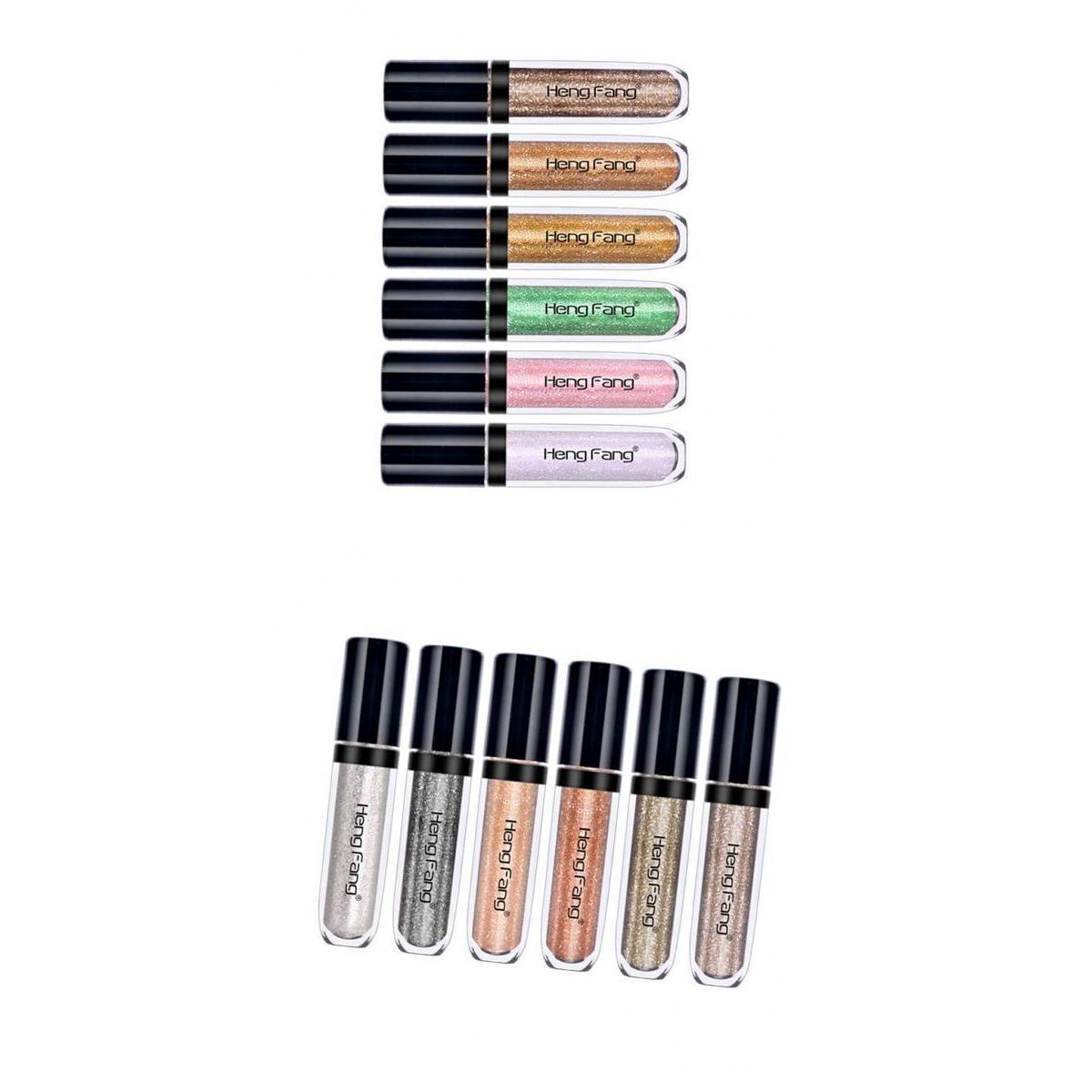 Maxbell 12pcs/set Shiny Eyeshadow Liquid Makeup Glitter Glow Eye Shadow Shimmer