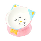 Elevated Cat Food Bowl Pet Feeding Bowl Non Slip Raised Tilted Pet Feeder Pink - Aladdin Shoppers